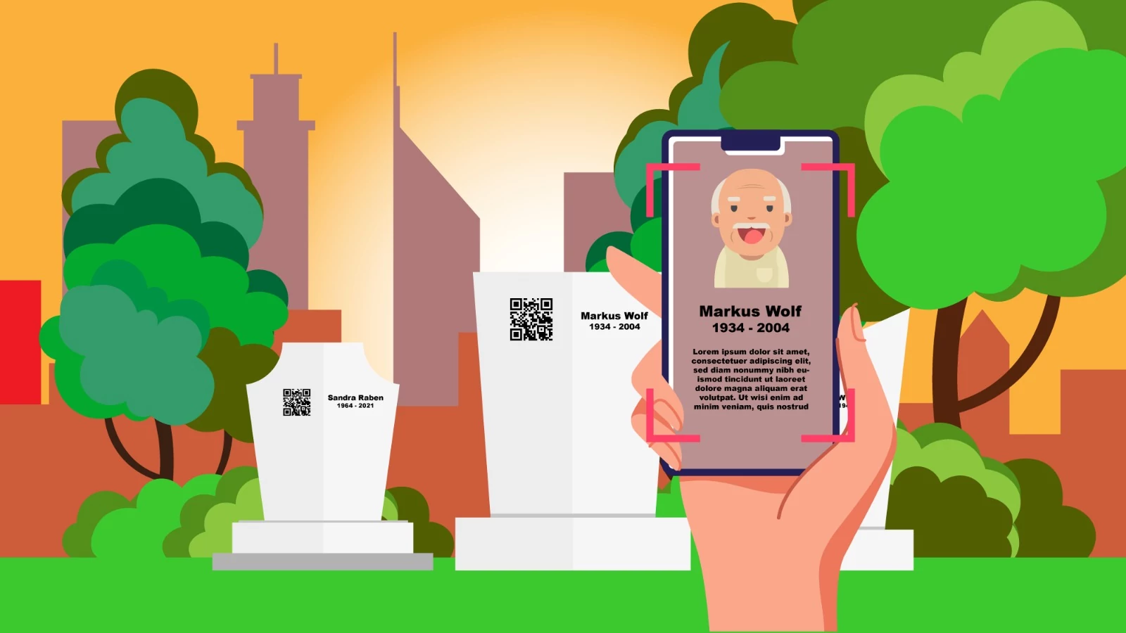 Gedenkseite öffnet sich